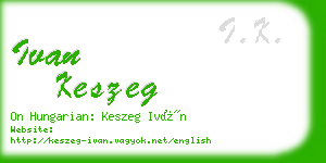 ivan keszeg business card